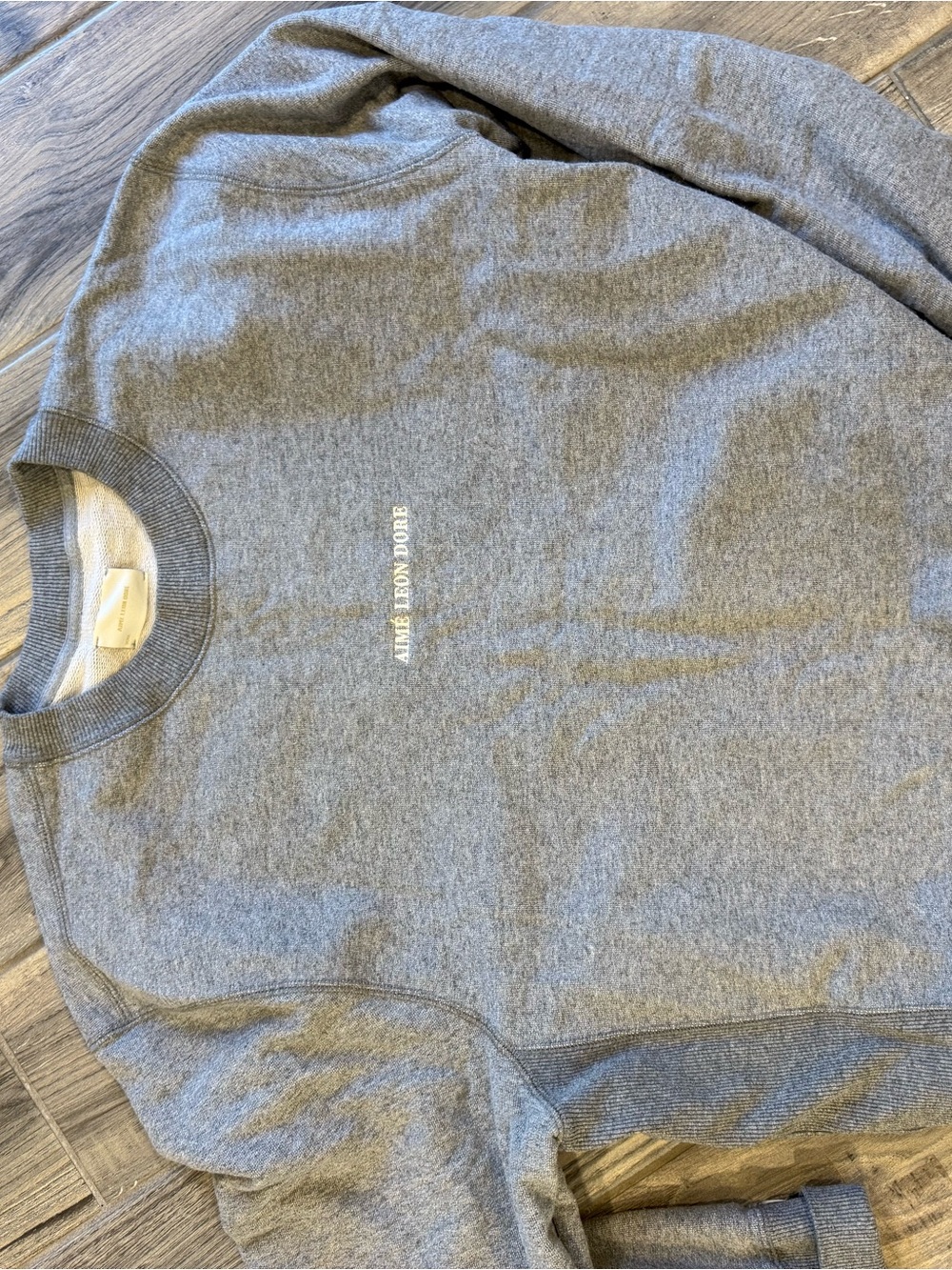 Aime Leon Dore Heather Gray Crewneck with Center Logo